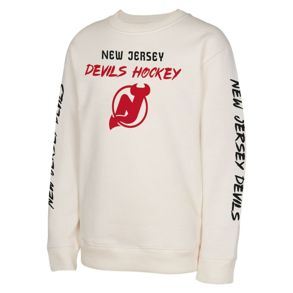 NHL New Jersey Devils Youth Star Power Pullover Sweatshirt - Cream