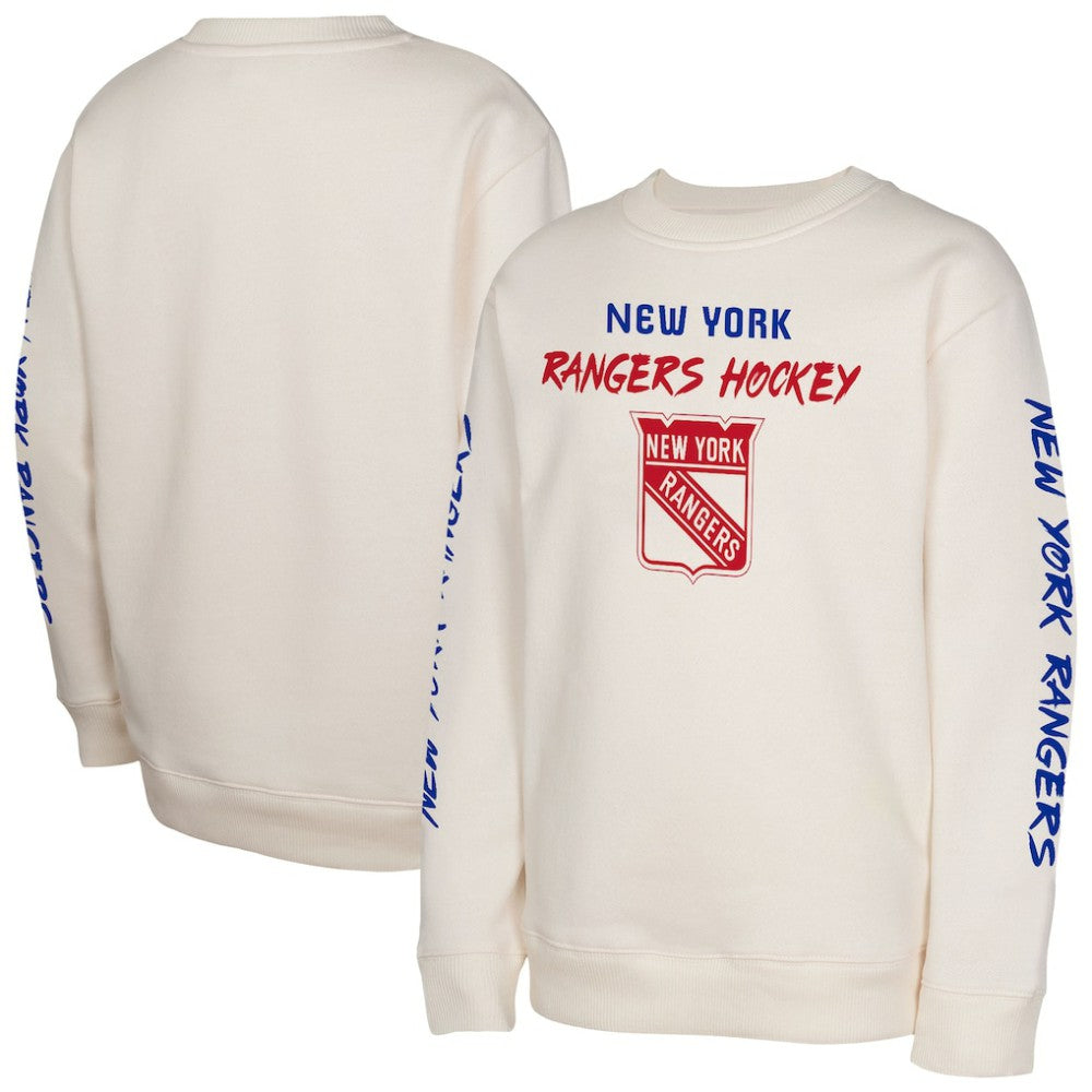 NHL New York Rangers Youth Star Power Pullover Sweatshirt - Cream