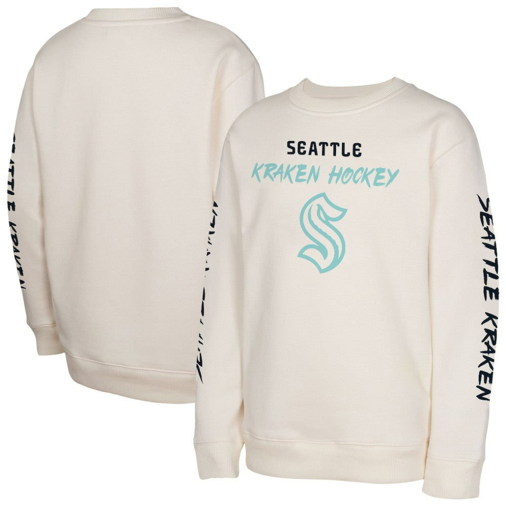 NHL Seattle Kraken Youth Star Power Pullover Sweatshirt - Cream