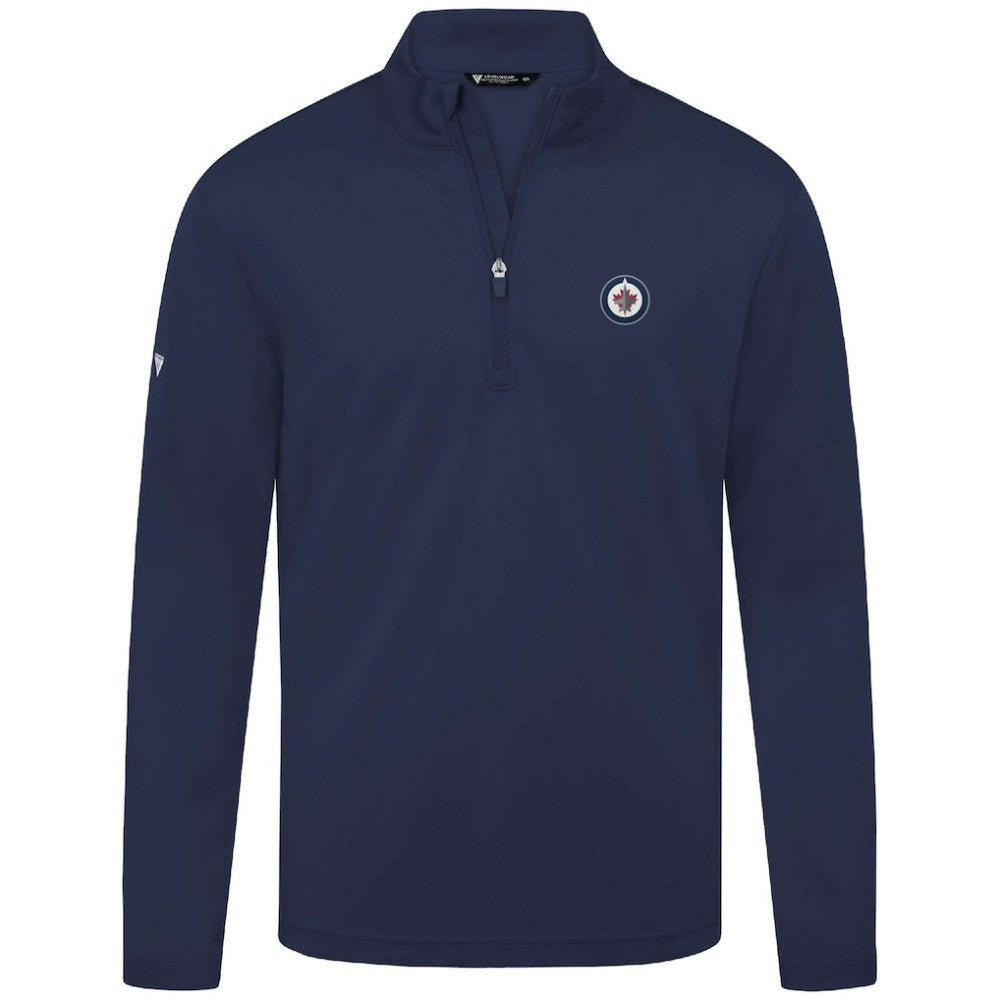 NHL Winnipeg Jets Levelwear Heron Insignia Core Quarter-Zip Jacket - Navy