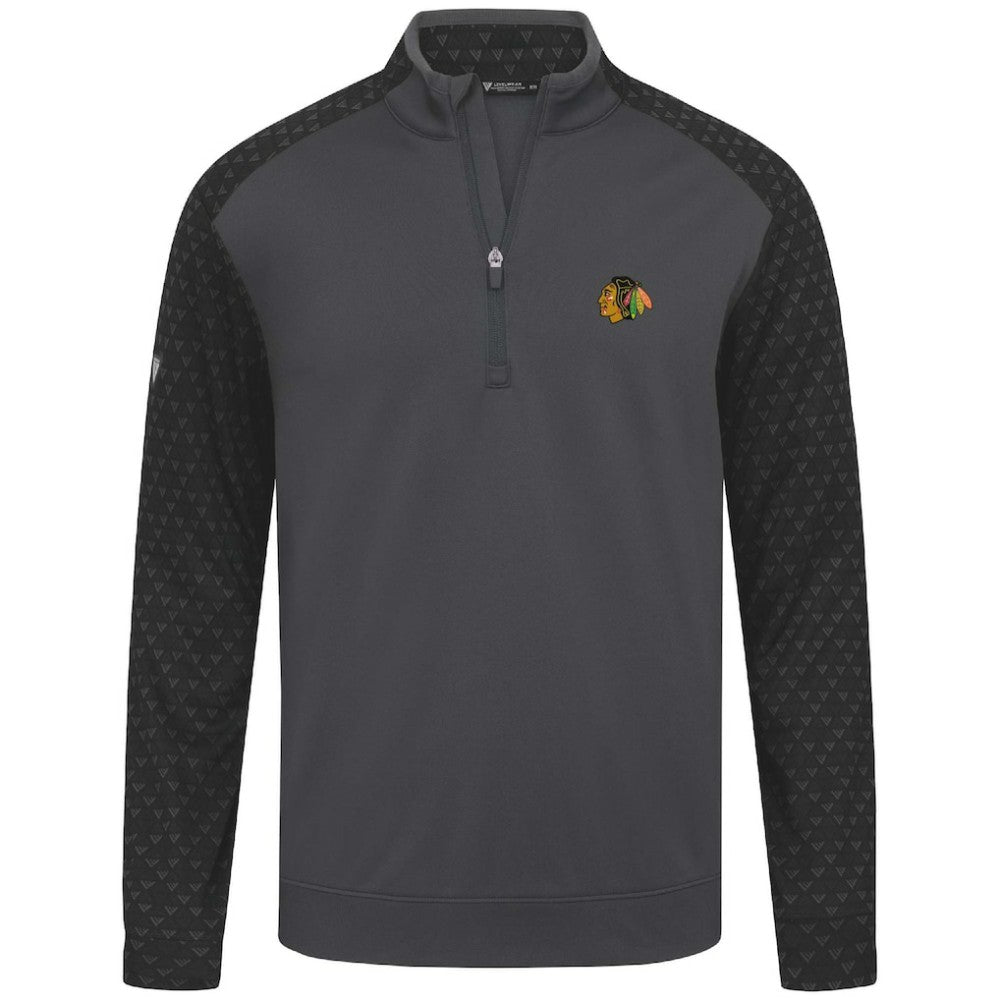 NHL Chicago Blackhawks Levelwear Aztec Insignia Core Quarter-Zip Pullover Top - Charcoal