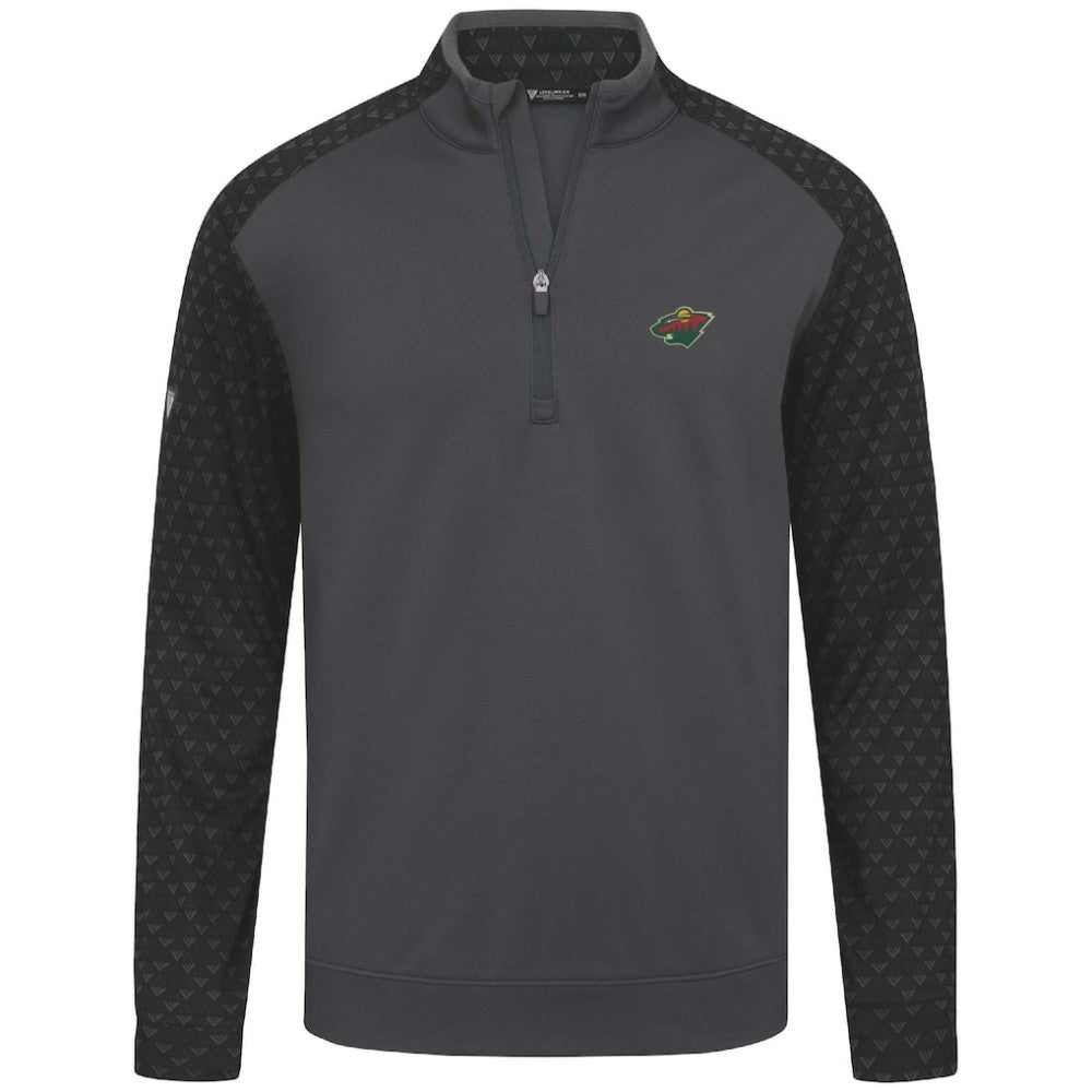NHL Minnesota Wild Levelwear Aztec Insignia Core Quarter-Zip Pullover Top - Charcoal