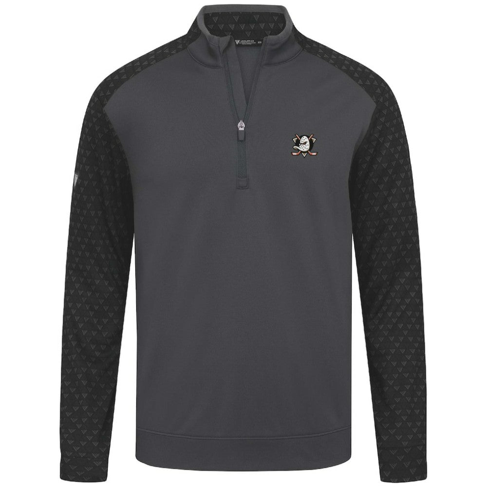 NHL Anaheim Ducks Levelwear Aztec Insignia Core Quarter-Zip Pullover Top - Charcoal