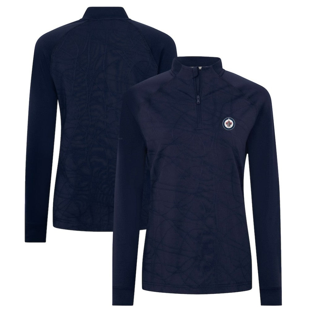 NHL Winnipeg Jets Levelwear Women's Amethyst Insignia Core Quarter-Zip Jacket - Navy