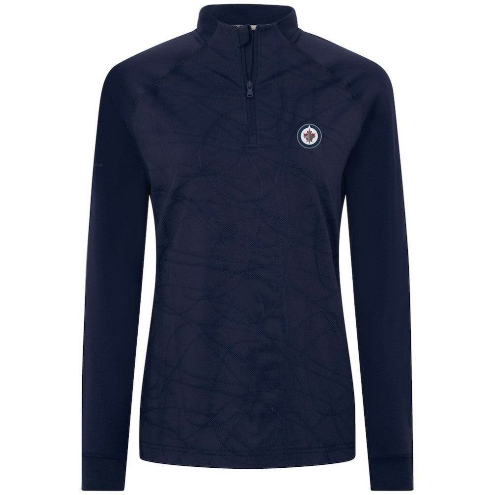 NHL Winnipeg Jets Levelwear Women's Amethyst Insignia Core Quarter-Zip Jacket - Navy