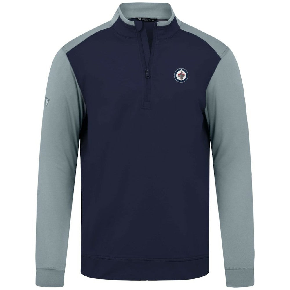 NHL Winnipeg Jets Levelwear Bayou Insignia Core Quarter-Zip Pullover Top - Navy