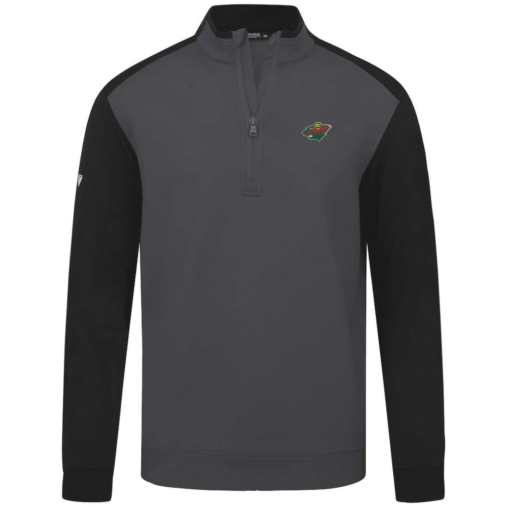 NHL Minnesota Wild Levelwear Bayou Insignia Core Quarter-Zip Pullover Top - Charcoal