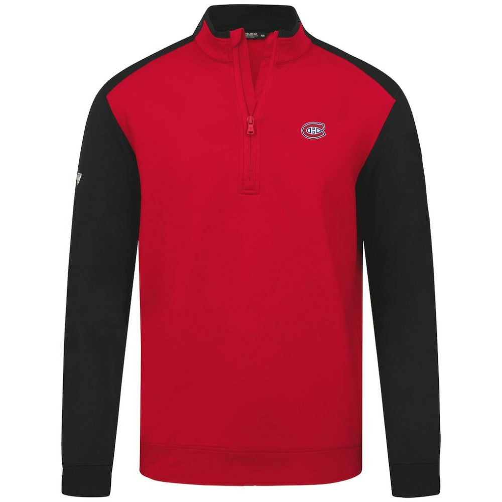 NHL Montreal Canadiens Levelwear Bayou Insignia Core Quarter-Zip Pullover Top - Red