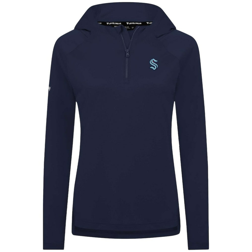 NHL Seattle Kraken Levelwear Women's Raven Insignia Core Quarter-Zip Jacket - Deep Sea Blue