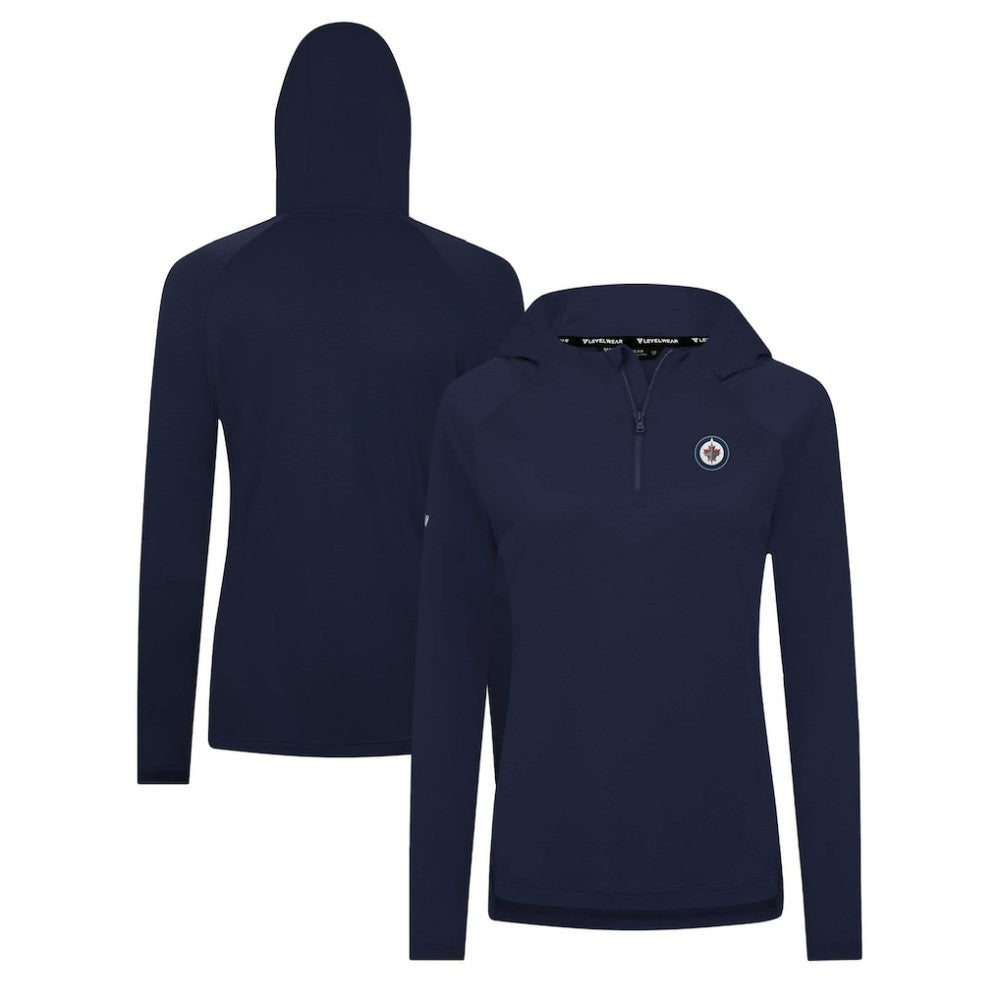 NHL Winnipeg Jets Levelwear Women's Raven Insignia Core Quarter-Zip Jacket - Navy