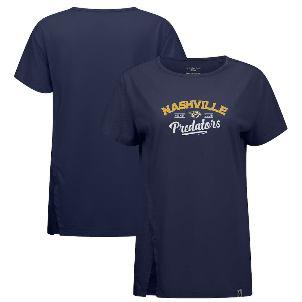 NHL Nashville Predators Levelwear Women's Influx Ice Wall T-Shirt - Navy