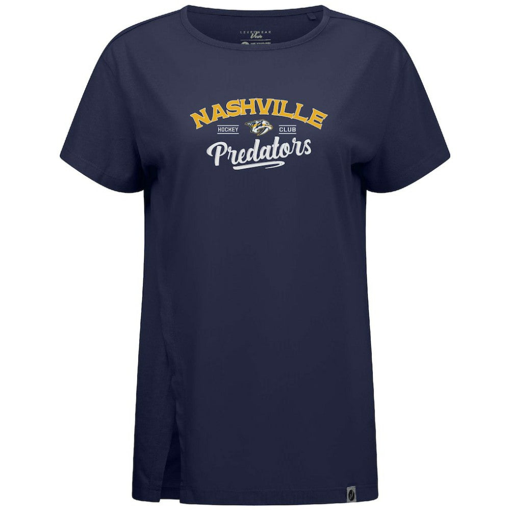 NHL Nashville Predators Levelwear Women's Influx Ice Wall T-Shirt - Navy
