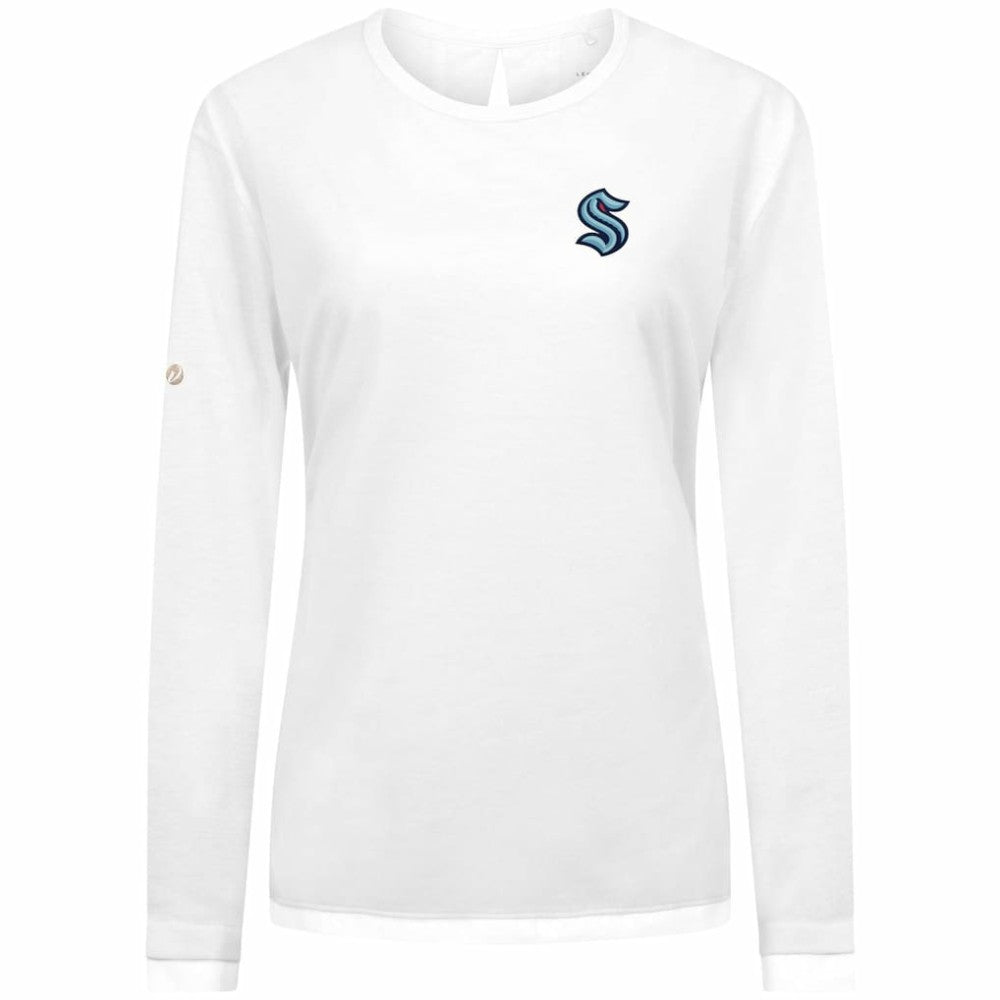 NHL Seattle Kraken Levelwear Women's Sequoia Primary Logo Long Sleeve T-Shirt - White