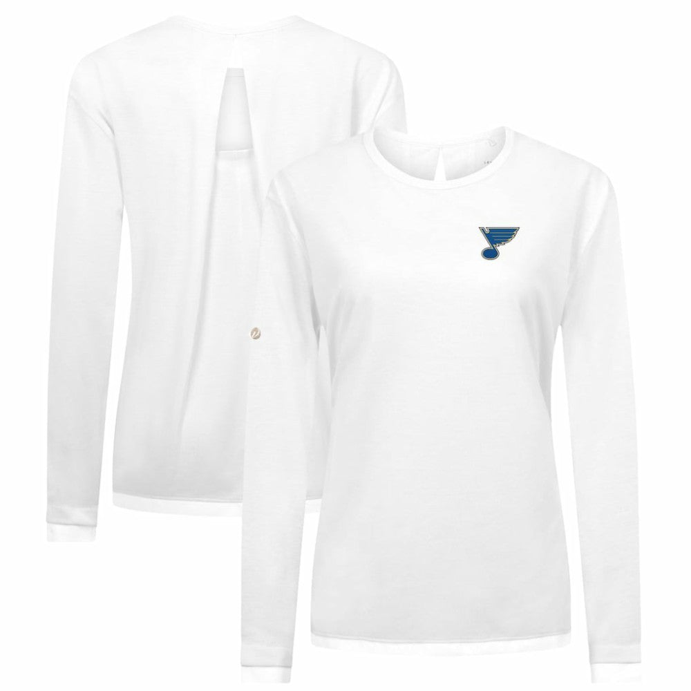 NHL St. Louis Blues Levelwear Women's Sequoia Primary Logo Long Sleeve T-Shirt - White