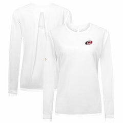 NHL Carolina Hurricanes Levelwear Women's Sequoia Primary Logo Long Sleeve T-Shirt - White