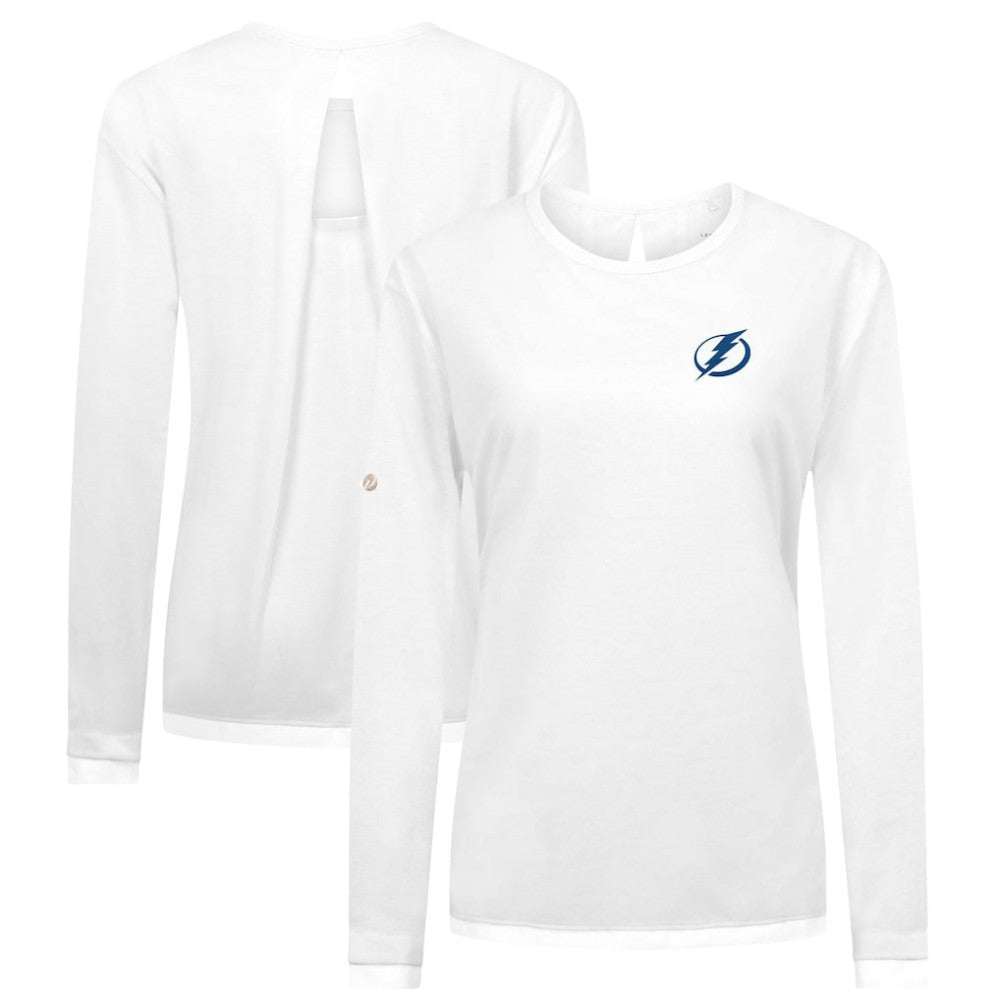 NHL Tampa Bay Lightning Levelwear Women's Sequoia Primary Logo Long Sleeve T-Shirt - White