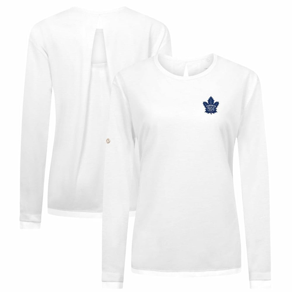 NHL Toronto Maple Leafs Levelwear Women's Sequoia Primary Logo Long Sleeve T-Shirt - White
