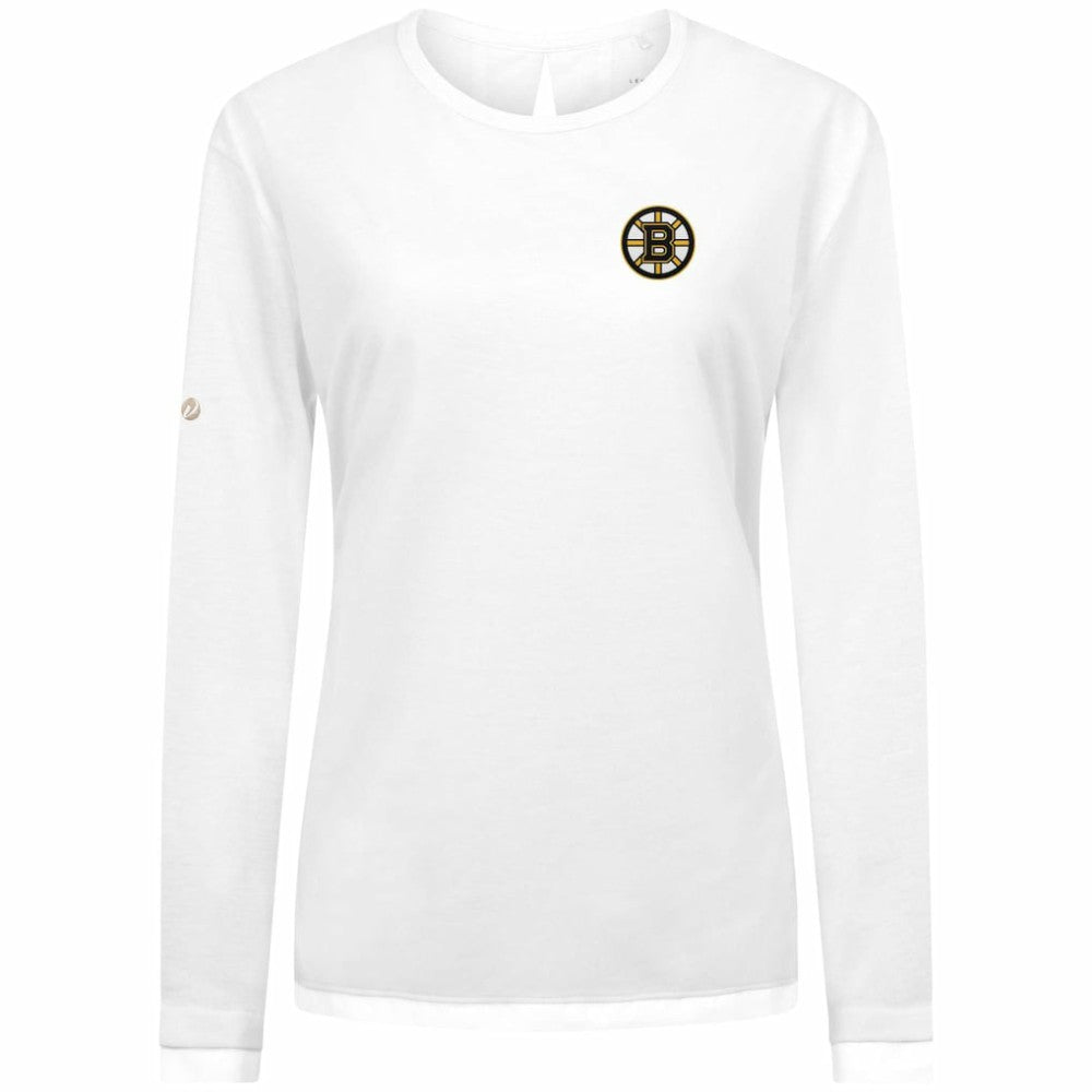 NHL Boston Bruins Levelwear Women's Sequoia Primary Logo Long Sleeve T-Shirt - White