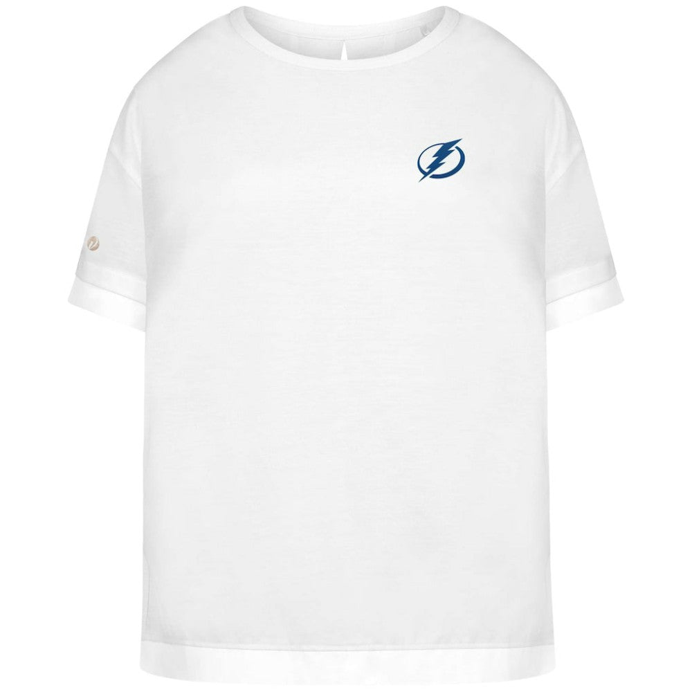NHL Tampa Bay Lightning Levelwear Women's Tulip Primary Logo T-Shirt - White