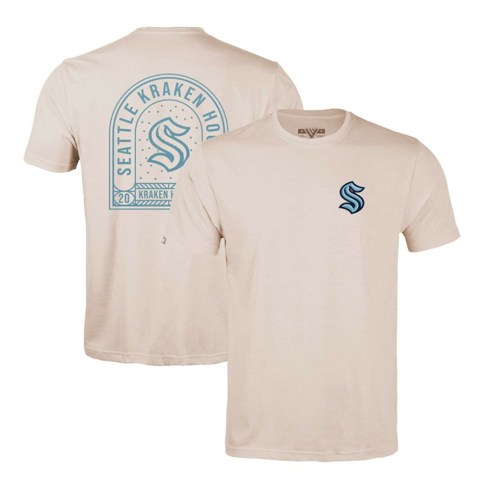 NHL Seattle Kraken Levelwear Richmond Stained Glass T-Shirt - Khaki