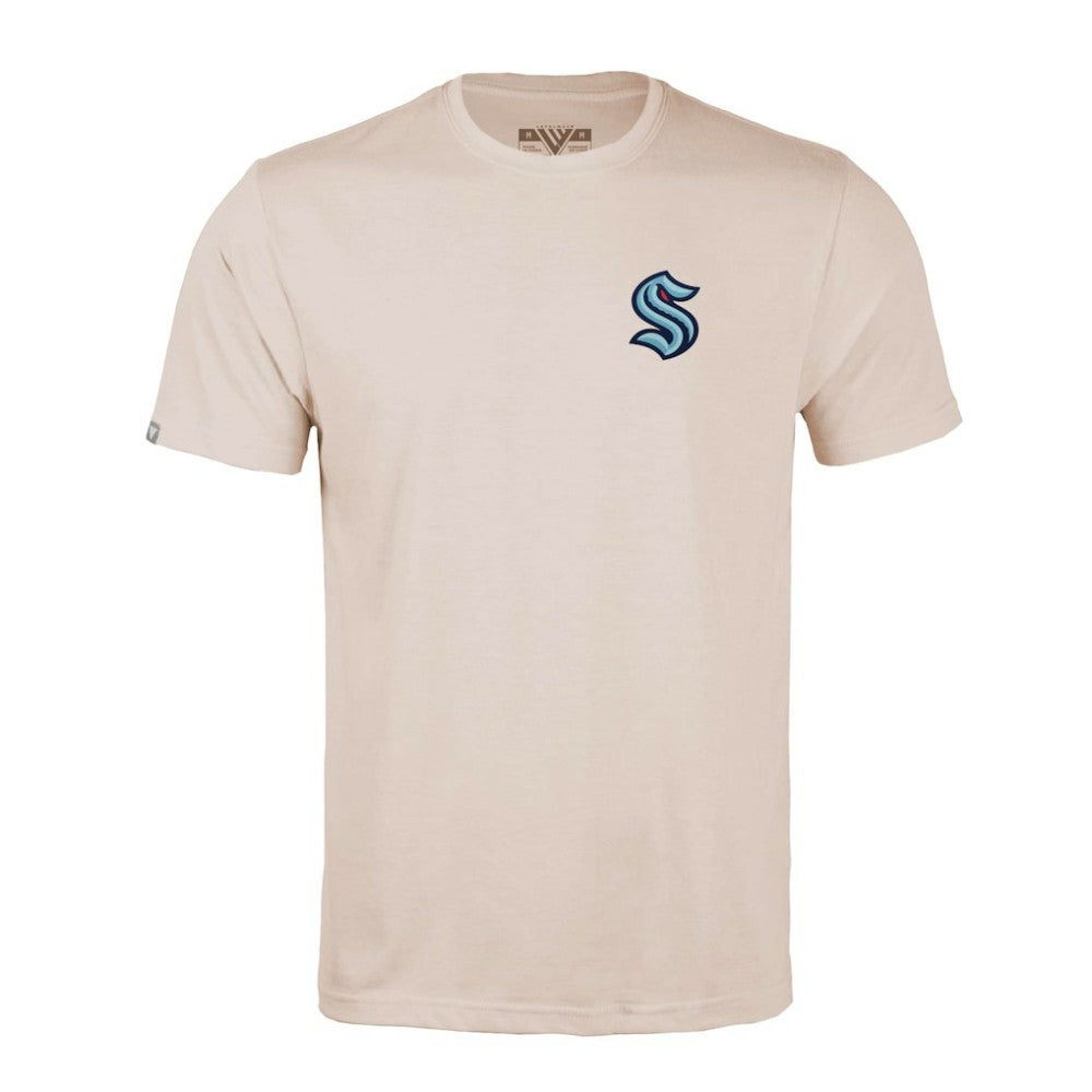 NHL Seattle Kraken Levelwear Richmond Stained Glass T-Shirt - Khaki