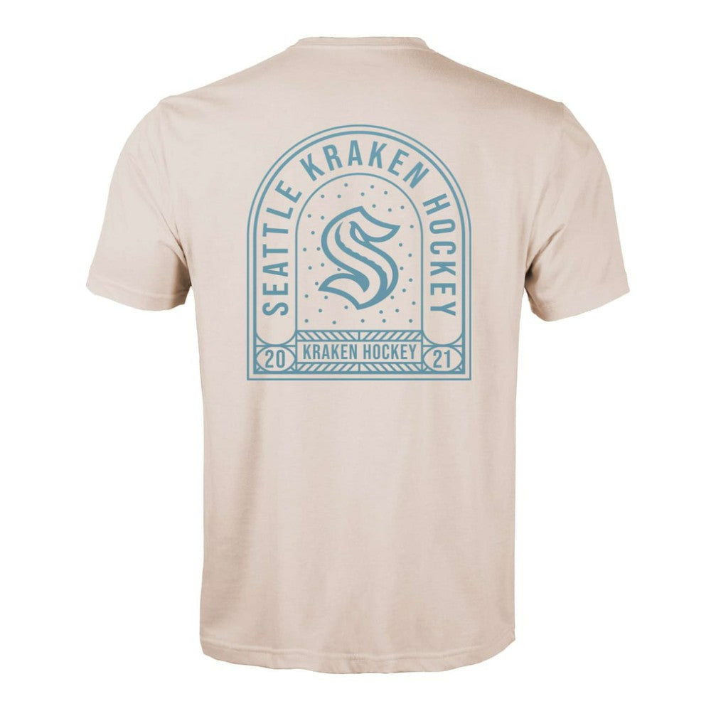 NHL Seattle Kraken Levelwear Richmond Stained Glass T-Shirt - Khaki