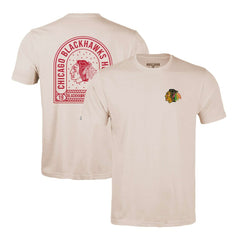 NHL Chicago Blackhawks Levelwear Richmond Stained Glass T-Shirt - Khaki