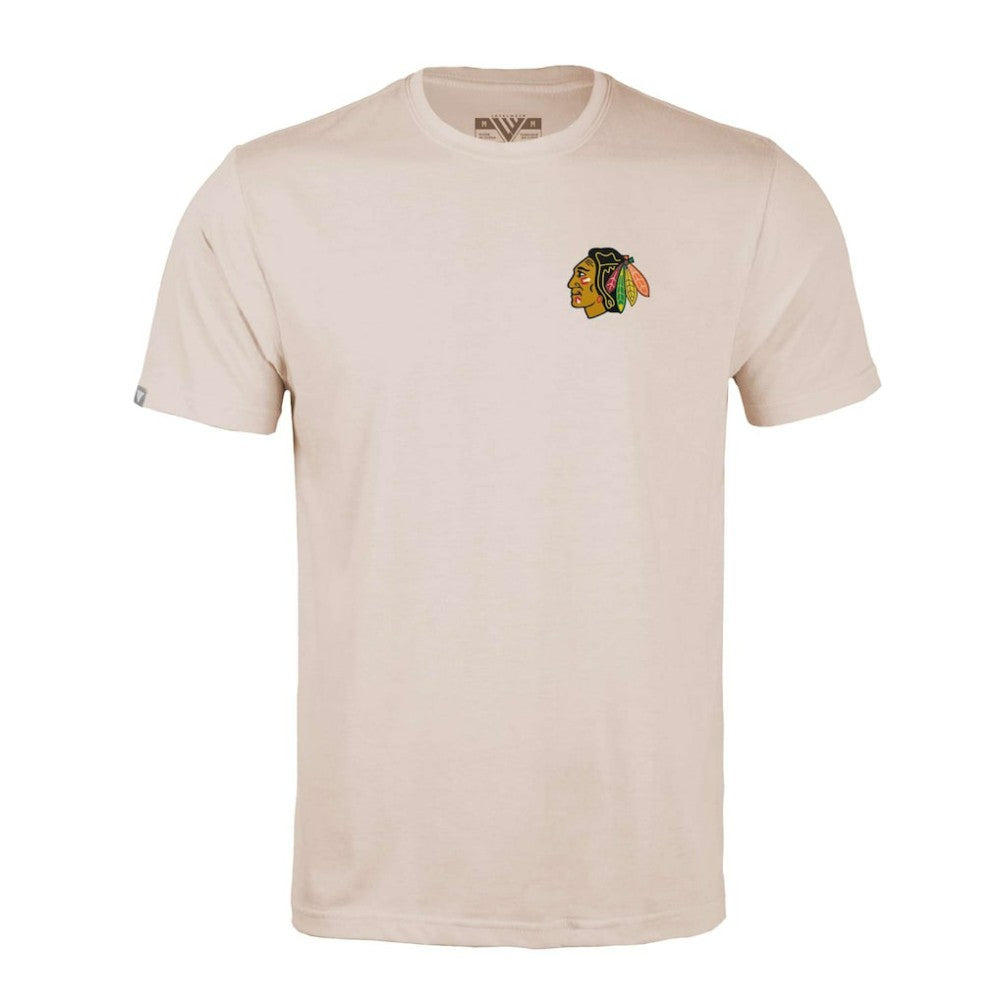 NHL Chicago Blackhawks Levelwear Richmond Stained Glass T-Shirt - Khaki
