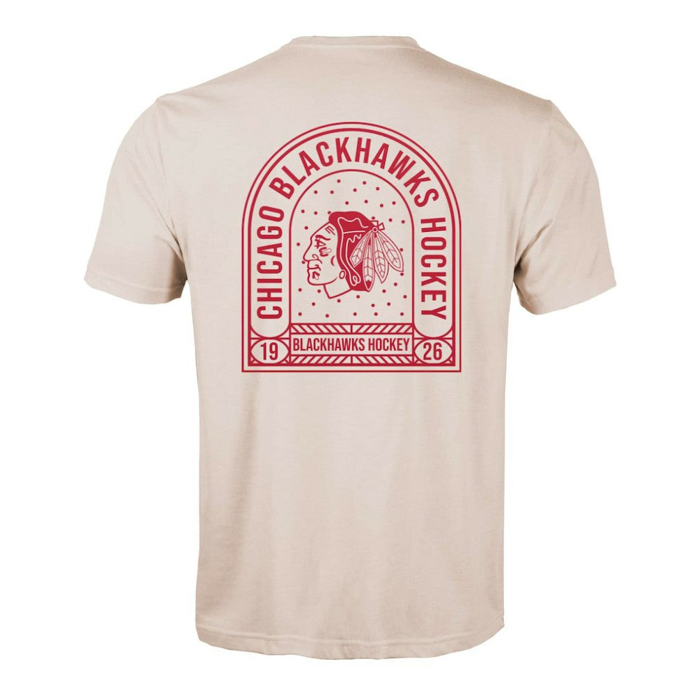 NHL Chicago Blackhawks Levelwear Richmond Stained Glass T-Shirt - Khaki