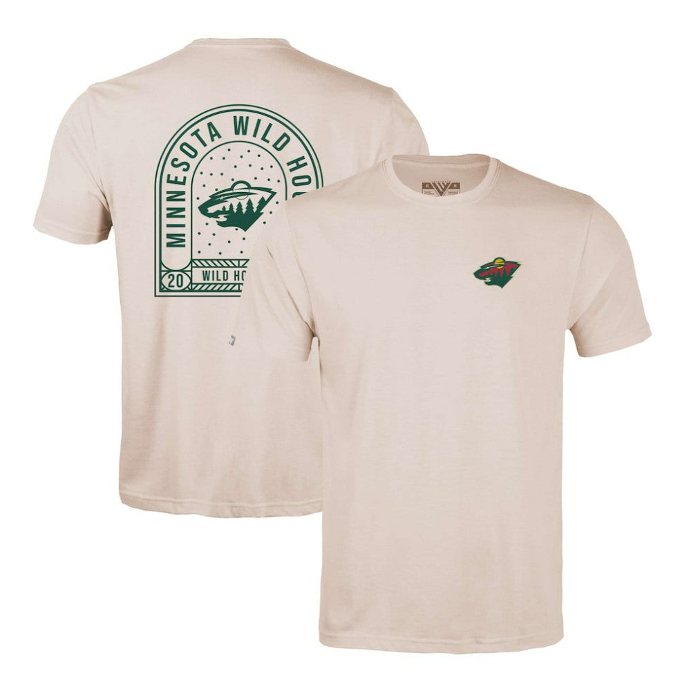 NHL Minnesota Wild Levelwear Richmond Stained Glass T-Shirt - Khaki