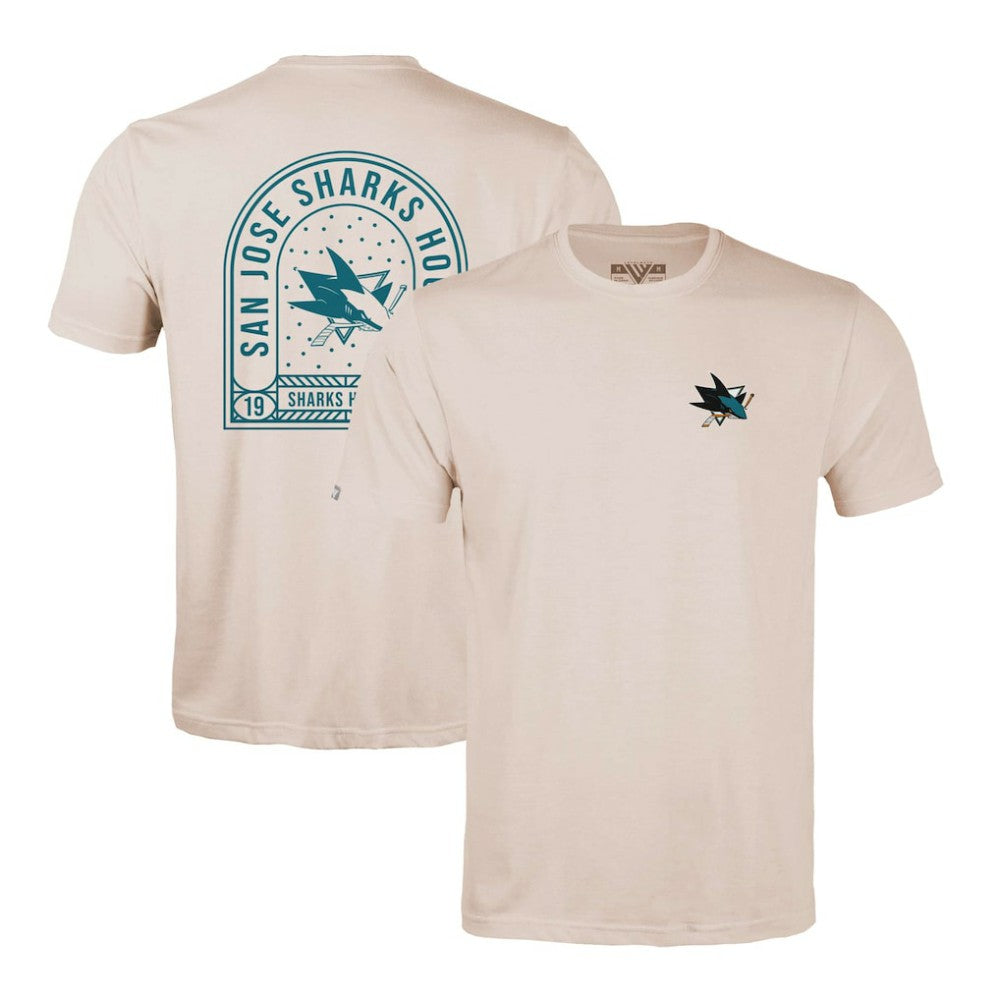 NHL San Jose Sharks Levelwear Richmond Stained Glass T-Shirt - Khaki