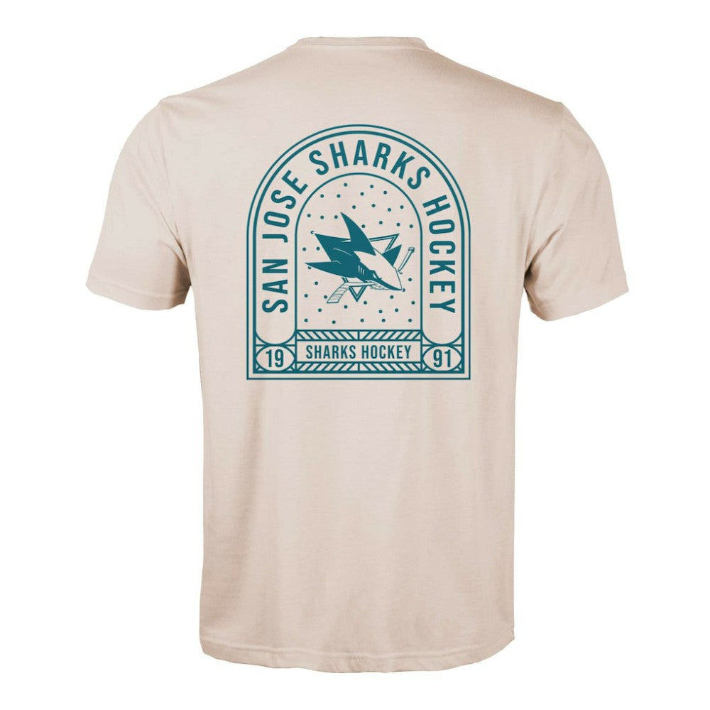 NHL San Jose Sharks Levelwear Richmond Stained Glass T-Shirt - Khaki
