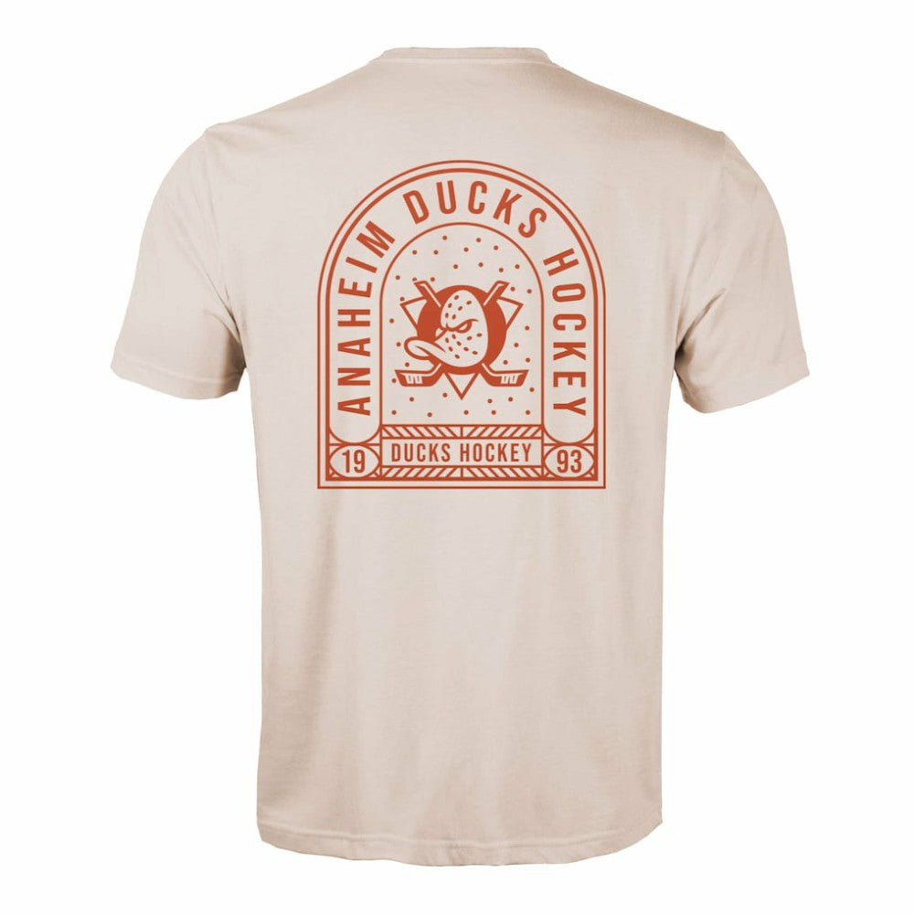 NHL Anaheim Ducks Levelwear Richmond Stained Glass T-Shirt - Khaki