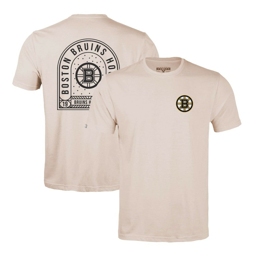 NHL Boston Bruins Levelwear Richmond Stained Glass T-Shirt - Khaki