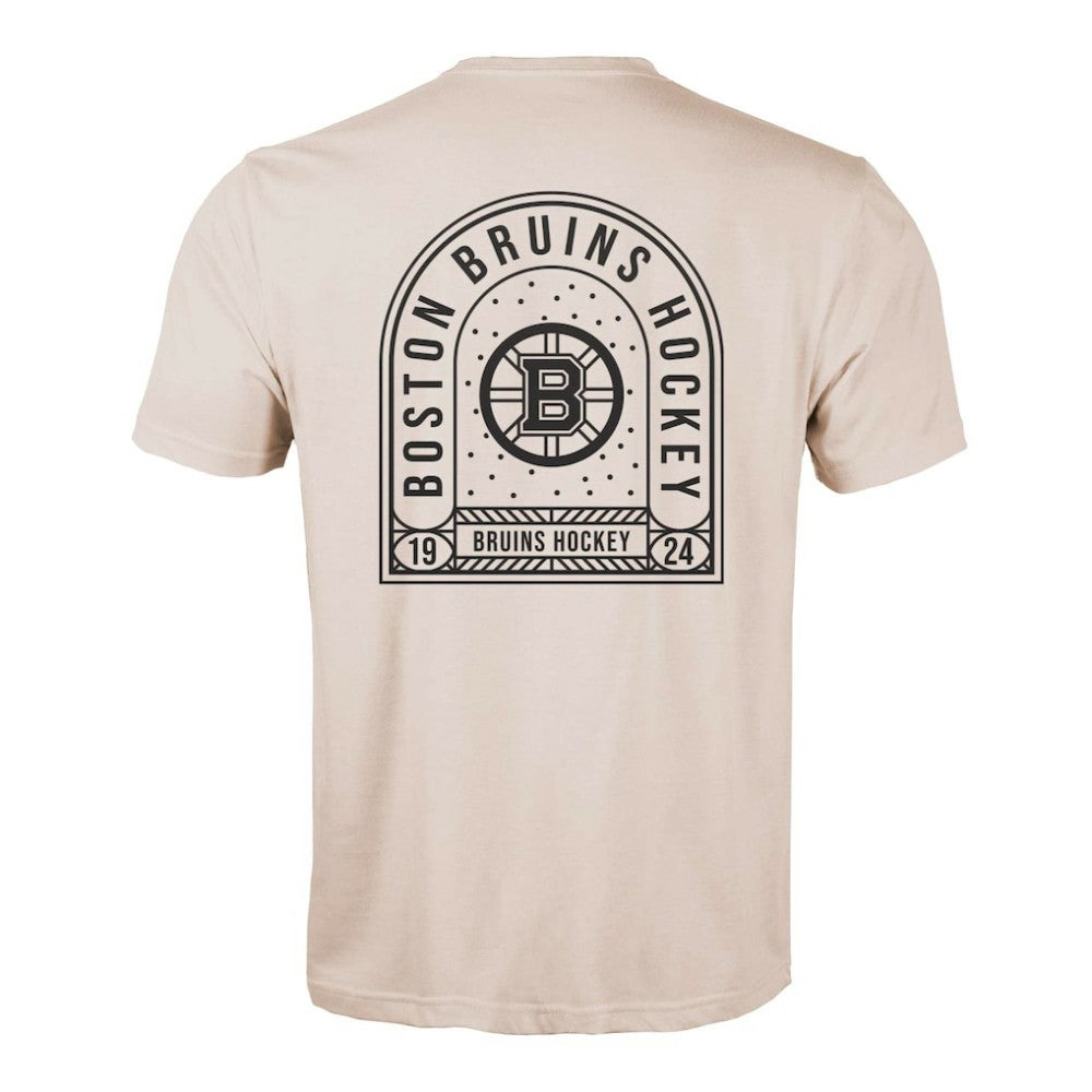 NHL Boston Bruins Levelwear Richmond Stained Glass T-Shirt - Khaki