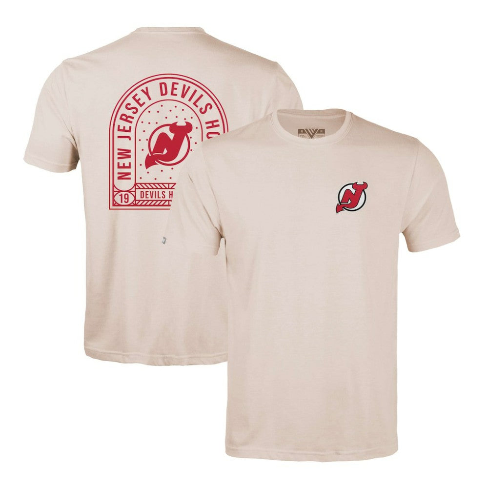 NHL New Jersey Devils Levelwear Richmond Stained Glass T-Shirt - Khaki