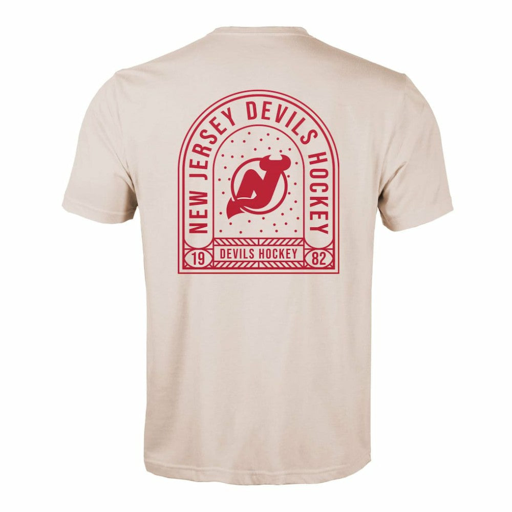 NHL New Jersey Devils Levelwear Richmond Stained Glass T-Shirt - Khaki