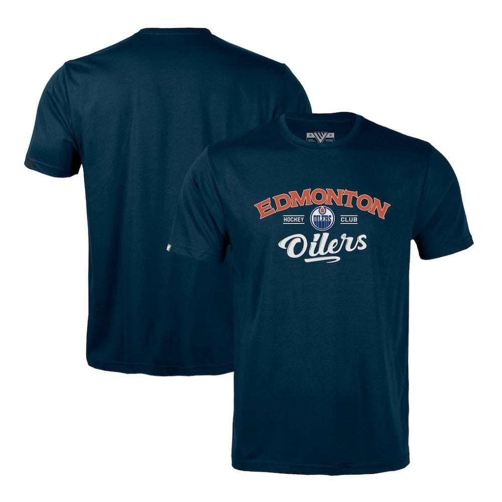 NHL Edmonton Oilers Levelwear Richmond Ice Wall T-Shirt - Navy