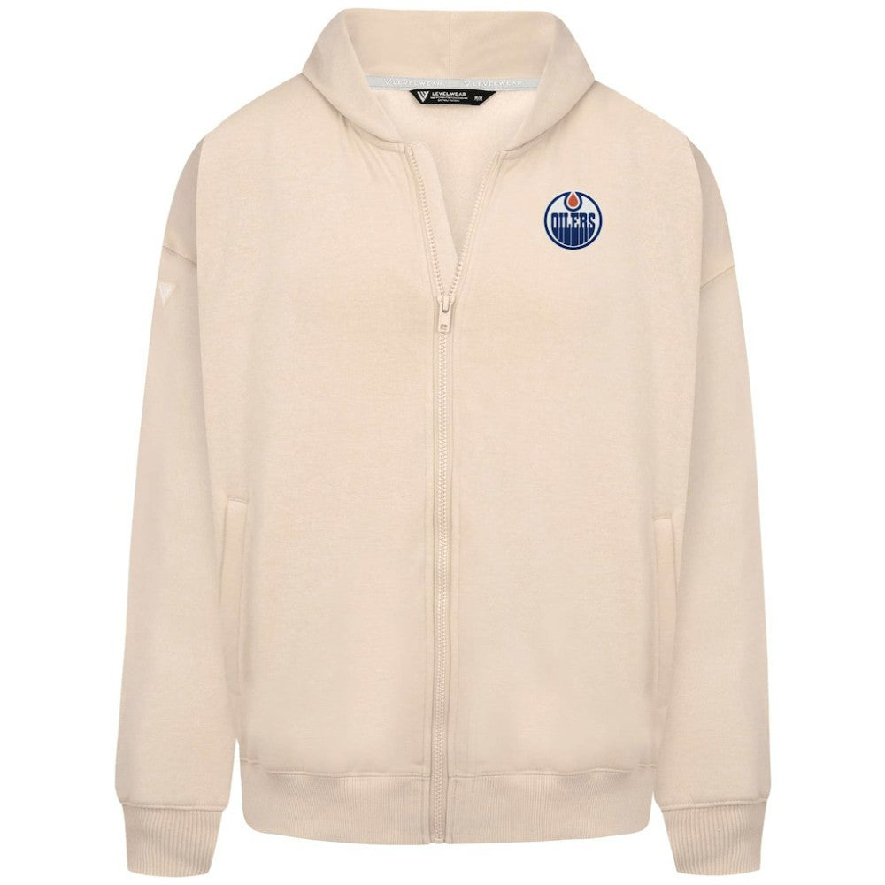 NHL Edmonton Oilers Levelwear Uphill Stained Glass Full-Zip Hoodie Jacket - Khaki
