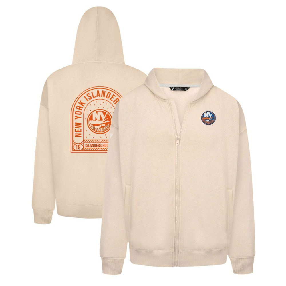 NHL New York Islanders Levelwear Uphill Stained Glass Full-Zip Hoodie Jacket - Khaki