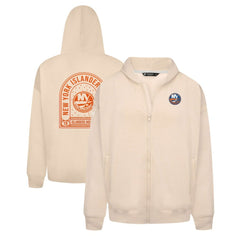 NHL New York Islanders Levelwear Uphill Stained Glass Full-Zip Hoodie Jacket - Khaki