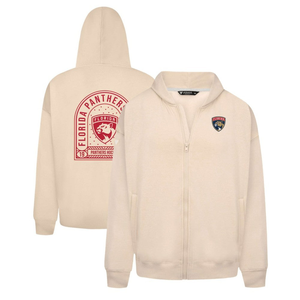 NHL Florida Panthers Levelwear Uphill Stained Glass Full-Zip Hoodie Jacket - Khaki