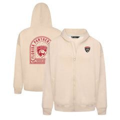 NHL Florida Panthers Levelwear Uphill Stained Glass Full-Zip Hoodie Jacket - Khaki