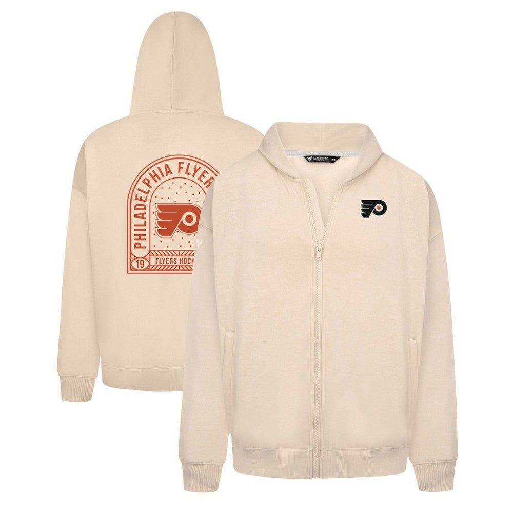 NHL Philadelphia Flyers Levelwear Uphill Stained Glass Full-Zip Hoodie Jacket - Khaki