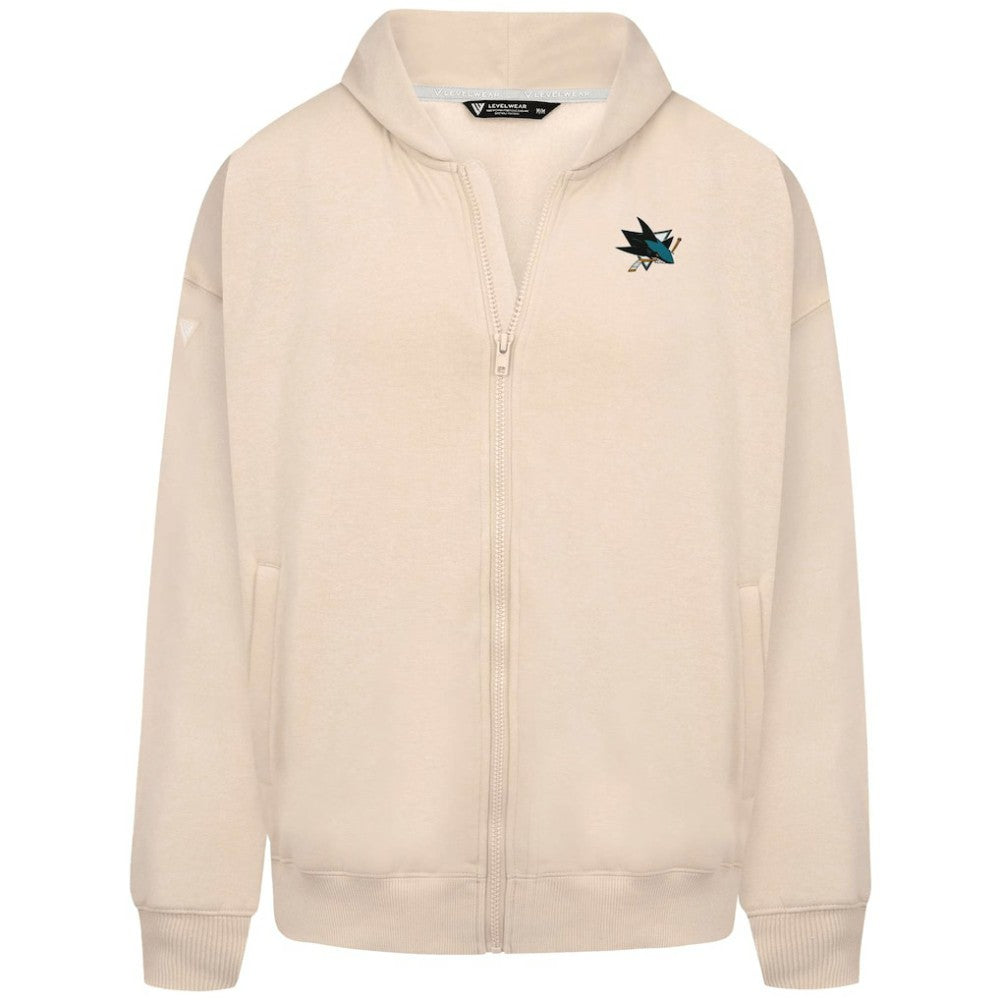 NHL San Jose Sharks Levelwear Uphill Stained Glass Full-Zip Hoodie Jacket - Khaki