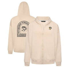 NHL Pittsburgh Penguins Levelwear Uphill Stained Glass Full-Zip Hoodie Jacket - Khaki
