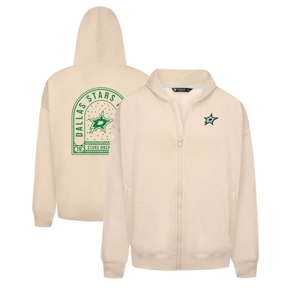 NHL Dallas Stars Levelwear Uphill Stained Glass Full-Zip Hoodie Jacket - Khaki