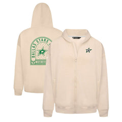 NHL Dallas Stars Levelwear Uphill Stained Glass Full-Zip Hoodie Jacket - Khaki