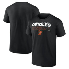 Baltimore Orioles Stacked Baseball T-Shirt - Black T-shirts