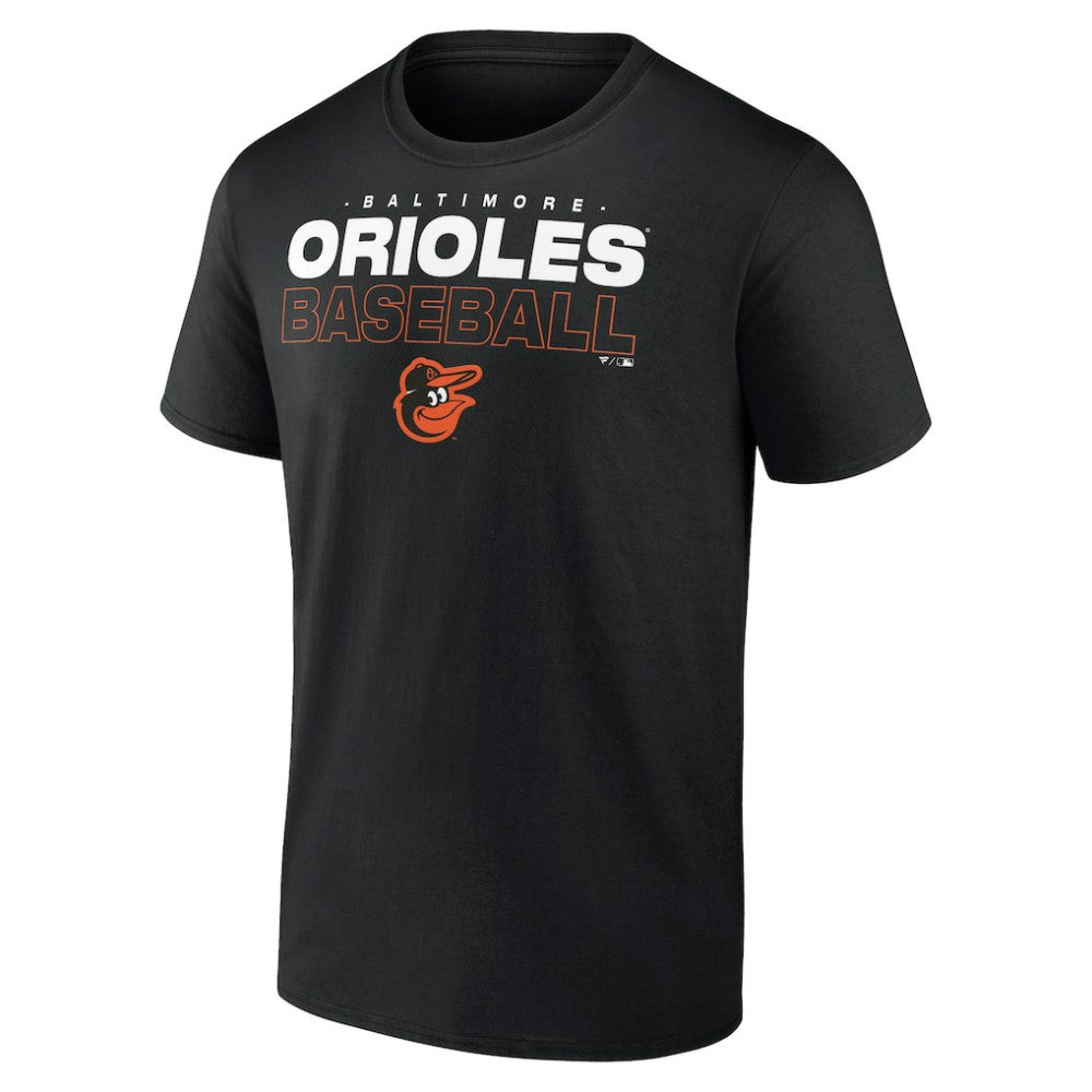 Baltimore Orioles Stacked Baseball T-Shirt - Black T-shirts